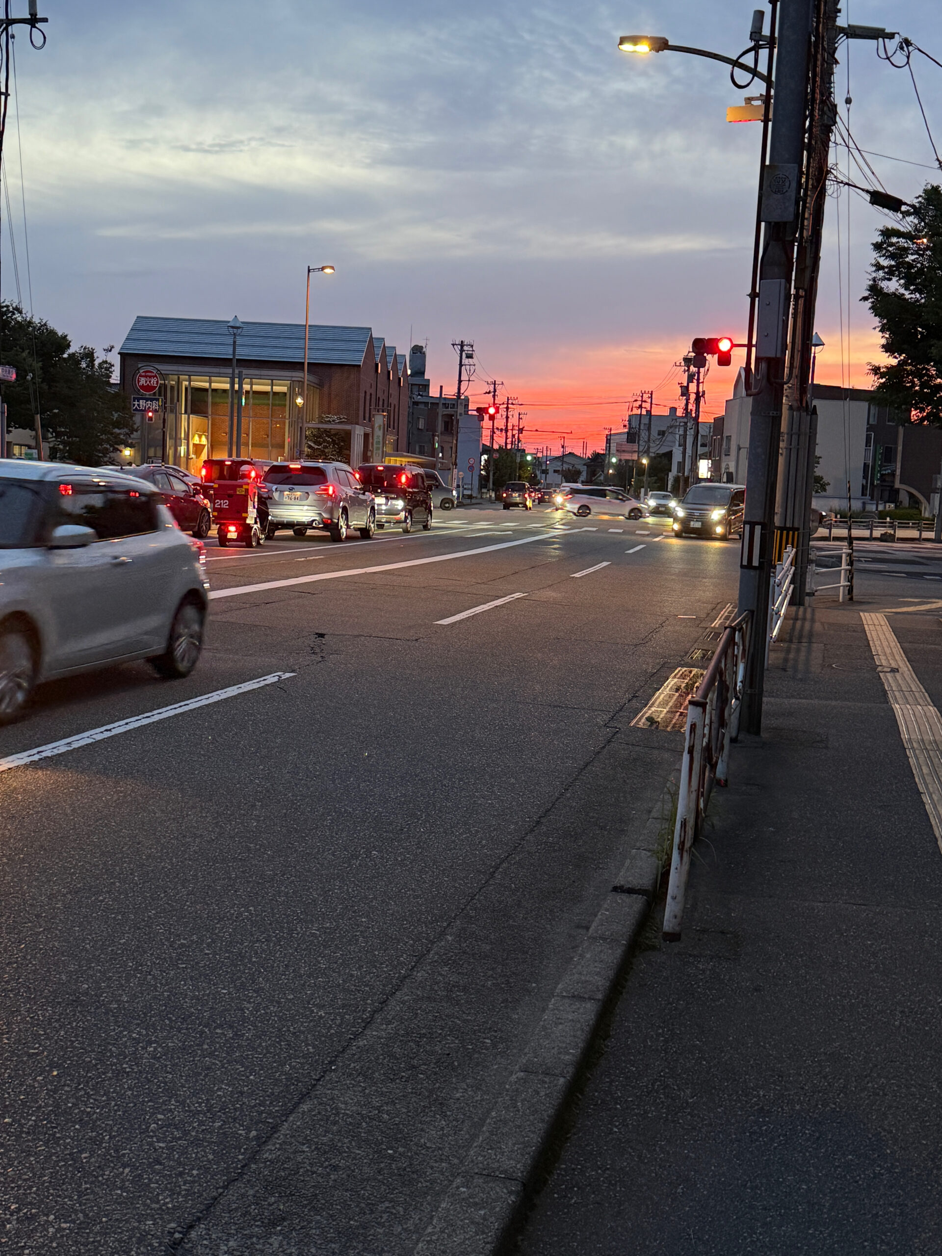 燃えるような赤い夕焼け